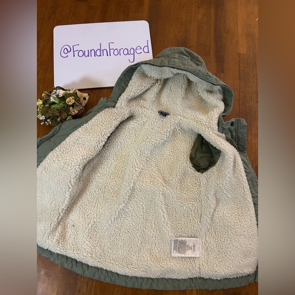 GAP Sherpa-Lined Utility Parka Coat | Girls 2T | Heavyweight Canvas Style - Picture 9 of 11